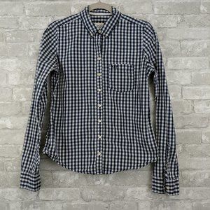Abercrombie & Fitch Blue Gingham Long Sleeve Top M